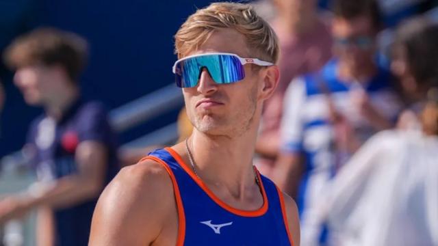 Steven van de Velde is competing in the beach volleyball at the Paris Games